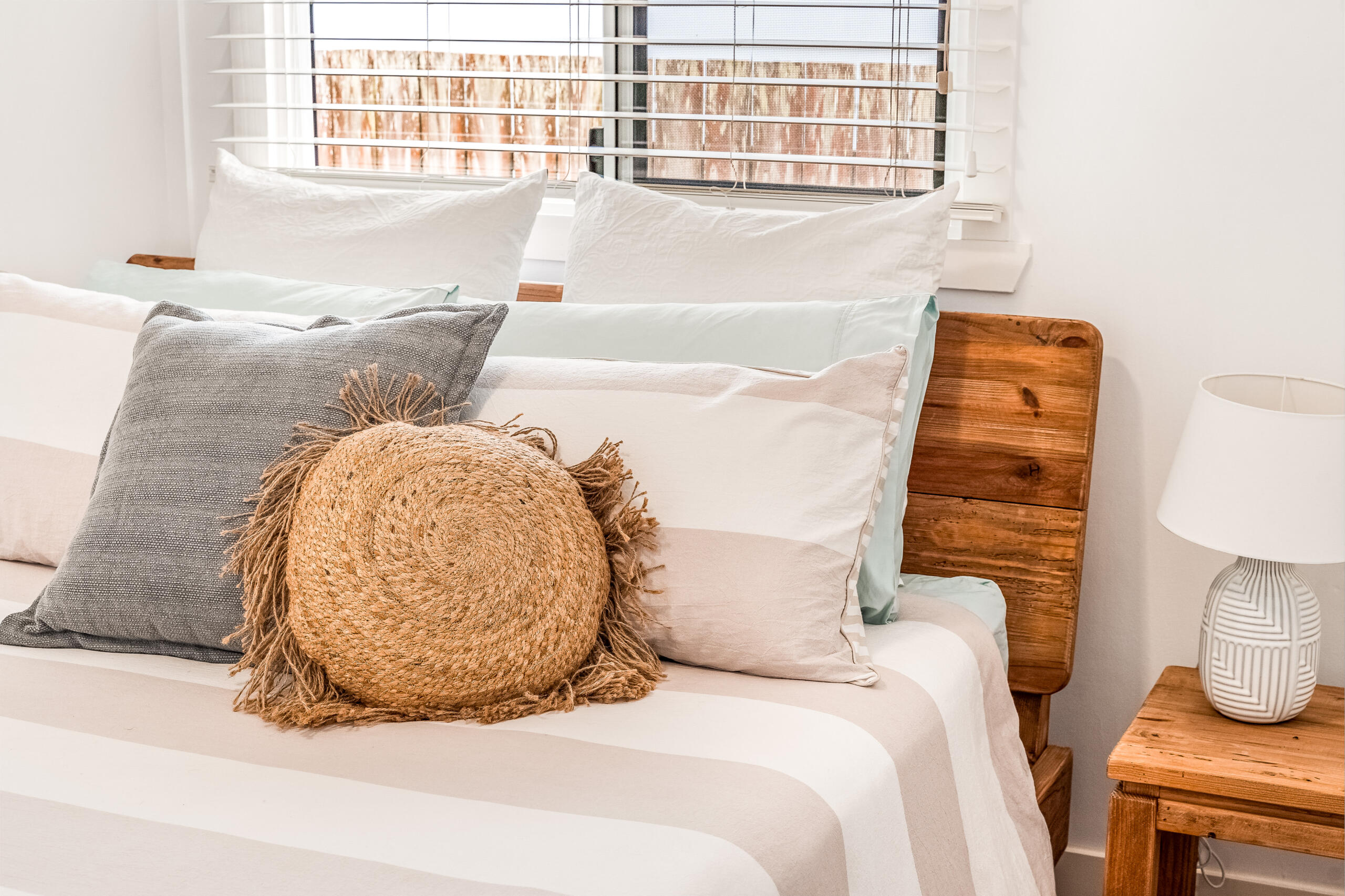 Styled furnished bedroom in Evans Head accommodation